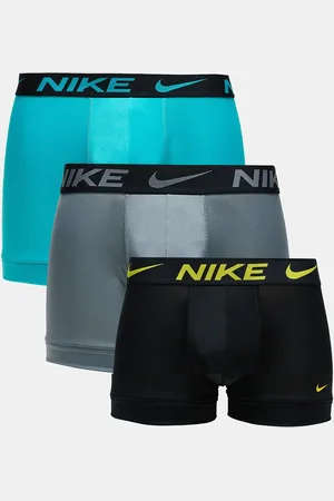 Nike Dri-Fit Essential Microfibre 3 pack trunks in blue/black/grey
