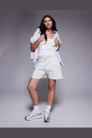 Missyempire Exclusive drawstring waist sweat short in marl