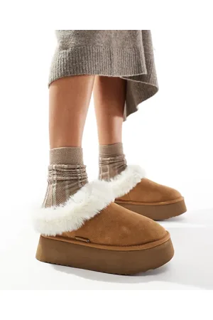 Steve Madden Chaplin real suede faux fur lined slippers in