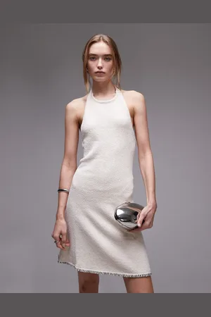 Rhythm Martini halter knit mini dress in cream