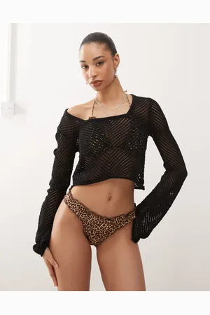 Motel Veroly leopard print bikini bottom in multi