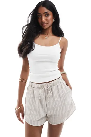 Bershka Contrast square neck cami top in
