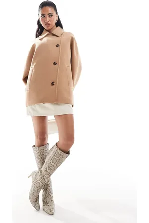 EVER NEW Top collar coat in stone