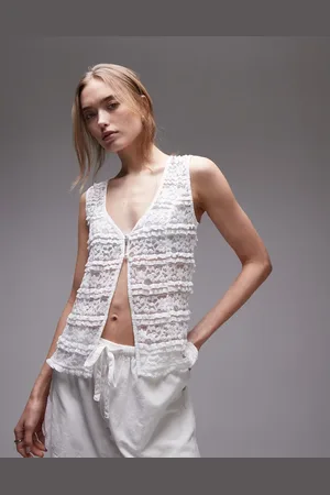 Rhythm Haven lace longline vest in