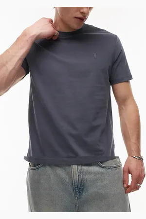 AllSaints Brace 3-pack brushed cotton t-shirts in blue multi