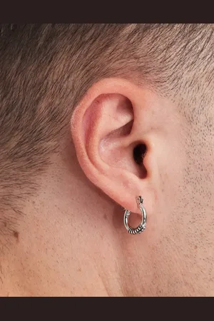 Icon Brand Wrapped hoop earrings in