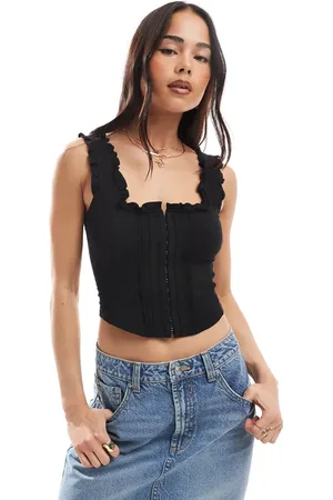 Miss Selfridge Hook and eye detail corset top in