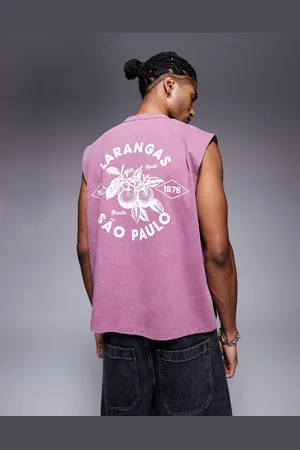 ASOS Boxy oversized tank in heavyweight 220gsm washed with city graphic