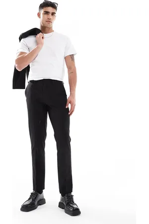 ASOS Washable slim suit trousers with lightweight worsted wool in