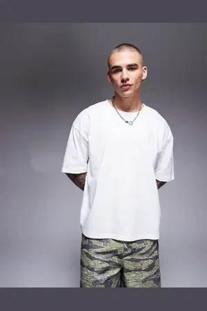 ASOS Heavyweight oversized open neck t-shirt in