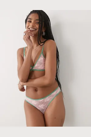 Motel Sarpa contrast edge lace briefs in and green