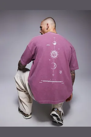 ASOS Oversized t-shirt in heavyweight 220gsm washed with celestial spine print