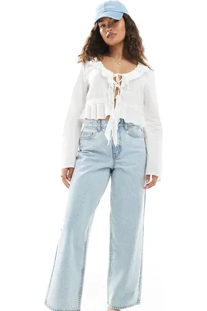 Miss Selfridge Baggy jean in light bleach wash