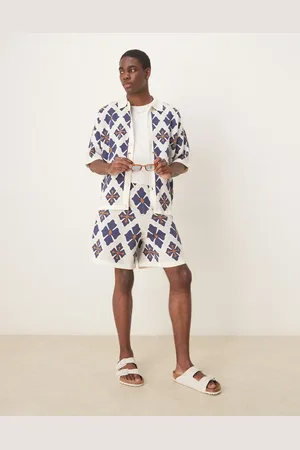 ASOS Oversized knitted shorts co-ord with aztec pattern in