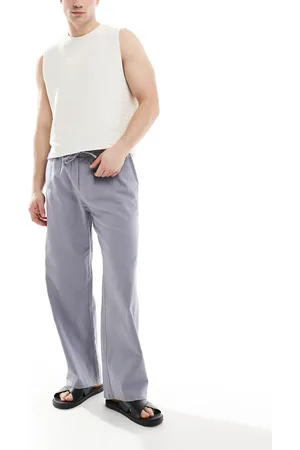 Only & Sons Loose fit linen mix trouser in washed