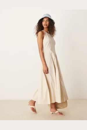ASOS Seamed midi dress in oatmeal