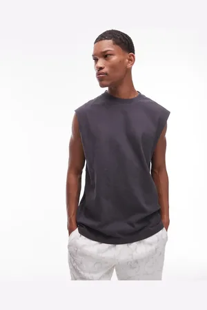 Topman Oversized fit sleeveless t-shirt in washed