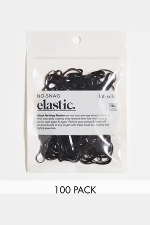 KITSCH Black No Snag Elastic 100 Pack