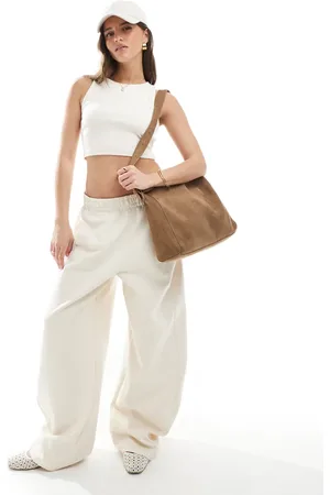 Stradivarius STR barrel leg jogger in ecru