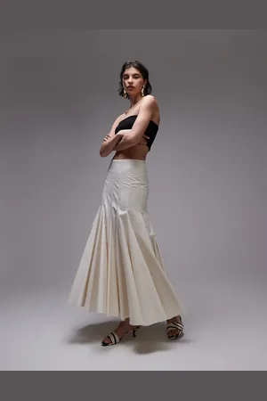 ASOS Dropped waist panelled maxi skirt in ecru