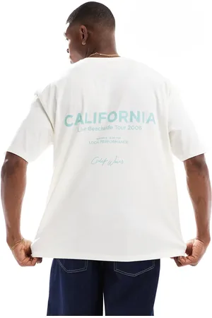 ASOS Oversized t-shirt with summer back and front print in off