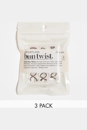 KITSCH Brown Bun Twist 3 Pack