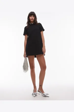 & OTHER STORIES Tweed mini dress with embellished neckline in
