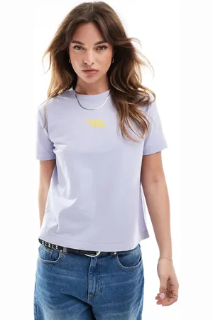 Calvin Klein Central script logo t-shirt in lavender