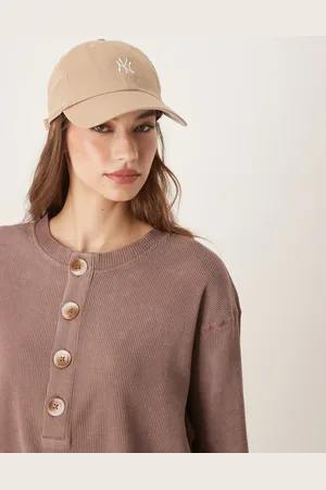 ASOS Heavy waffle long sleeve henley top in washed