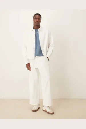 ASOS Co-ord baggy balloon jeans with pleats in ecru