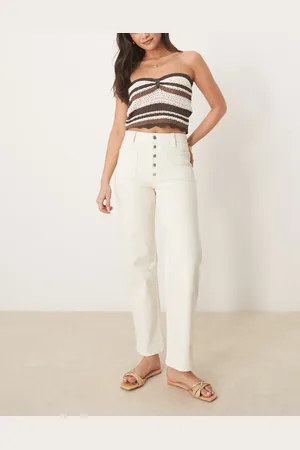 ASOS Straight leg jeans with button placket in
