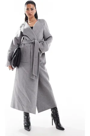EVER NEW Scarf coat in charcoal