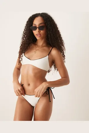 MANGO Buckle detail bikini bottom in white