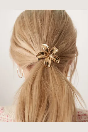 ASOS Hairband with metal flower detail in tone
