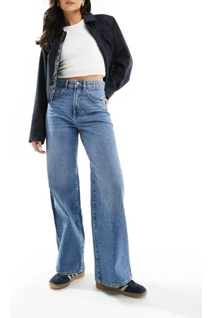 ONLY Hope high waisted wide leg jeans in light