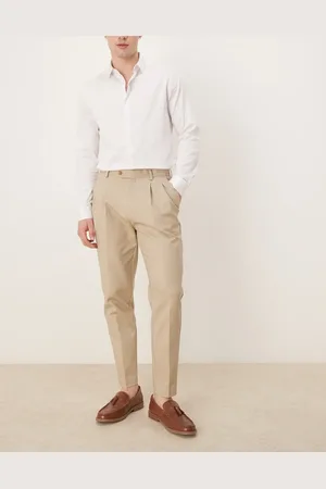 ASOS Smart tapered cotton chino trousers in camel