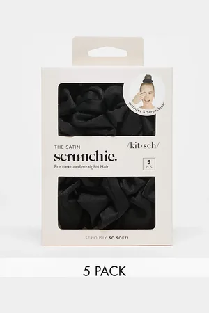 KITSCH Satin Sleep Scrunchies - Black