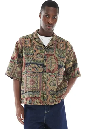 ASOS Oversized boxy shacket with tapestry print
