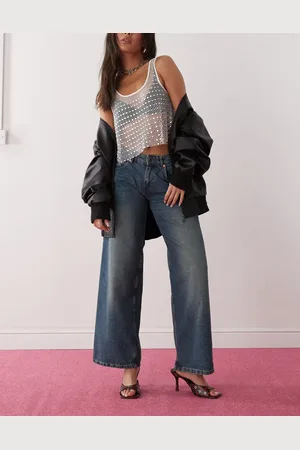 Motel Roomy extra wide low rise jeans in bright