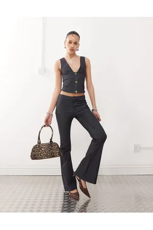 Motel Malvinas flared denim trouser co-ord in dark indigo