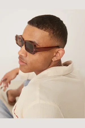 ASOS Rectangle sunglasses in crystal with lens