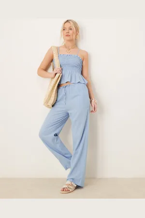 Iisla & Bird Skinny waist band beach trouser co-ord in
