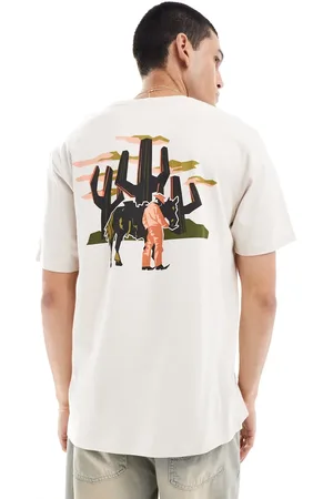 Wrangler Cowboy back print relaxed fit t-shirt in off