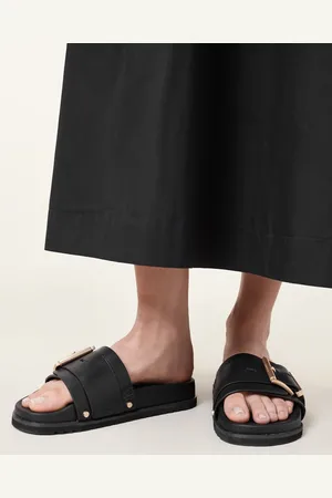 AllSaints Ellie studded leather sliders in