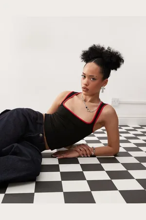 Motel Shajani fitted contrast edge vest in and red
