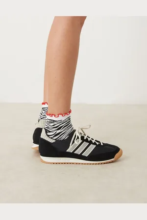 ASOS Zebra contrast frill top ankle sock