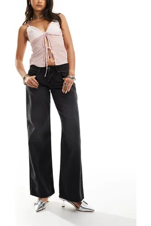 Motel Low rise parallel jeans in washed black