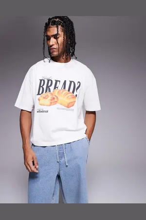ASOS Boxy oversized t-shirt with bread graphic in