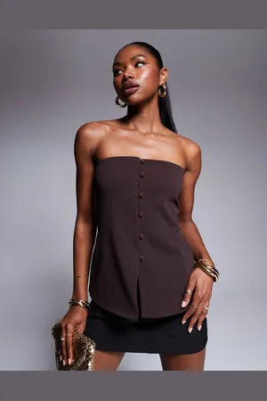 ASOS Longline bandeau waistcoat with buttons in