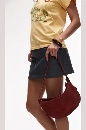 Topshop Sunday leather suede shoulder bag in